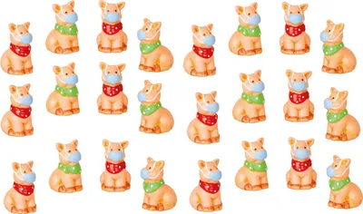 Produktbild von 24 Stück Schweinchen mit Maske Figuren Glücksschweinchen