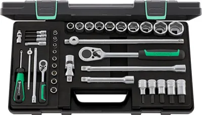 Obrázok produktu pre Stahlwille 40/52/27/11 KN Kit di chiavi a bussola 1/4 (6.3 mm), 1/2 (12.5 mm) 38 parti 96011160 - Contenuto: 1 KIT· Impronta (cacciavite): 1/4" (6.3 mm)