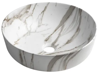 Produktbild von RONDEA Keramik-Waschtisch zum Aufsetzen Durch. 41cm, Bianco carrara