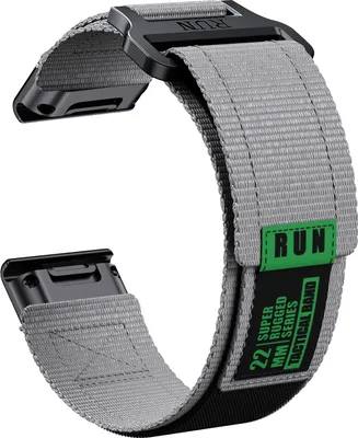 Zdjęcie produktu dla INF Pasek nylonowy tkany do Garmin Fenix 8 Szary 22 mm