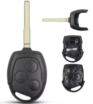 Zdjęcie produktu dla Obudowa klucza samochodowego Techstar kompatybilna z Ford Focus/Mondeo/Fiesta/Transit, 3 przyciski, łamka HU101, czarna – bez elektroniki