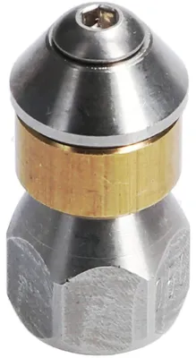 Produktbild von McFilter I Rohrreinigungsdüse für Hochdruckreiniger, rotierend Einlass 1/8" IG, 3 x 0,8 mm - 050, Edelstahl/Messing