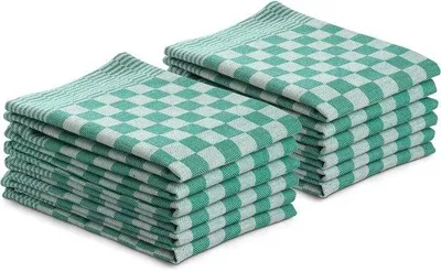 Zdjęcie produktu dla Ibenzoa® Zestaw 12 ręczników kuchennych w kratkę, 50 x 70 cm – 100% bawełna, certyfikat Oeko-Tex, bardzo chłonne, można prać w pralce