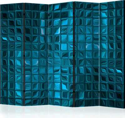 Produktbild von Akusticher Raumteiler 3D Effekt Abstrakt Foto Paravent 225x172 cm beidseitig auf Vlies-Leinwand bedruckt Akustikschaum Trennwand Spanische Wand Sichtschutz Home Office geometrisch f-B-0269-z-c