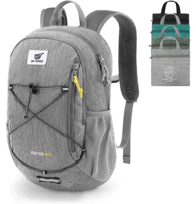 Productafbeelding van Opvouwbare rugzak, 20 liter, ultralicht, wandelrugzak, reiskoffer, dagrugzak, grijs