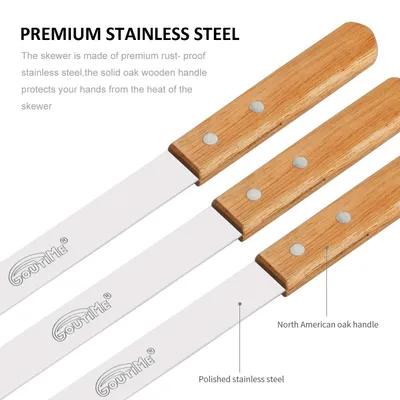 Produktbild von Holzspieße für Kabobs, 60 cm lang, 7-teilig, für Grillen