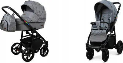 Produktbild von BabyLux® Color Lux | 2in1 Kinderwagen Set | Grey Flex | Kombikinderwagen | Kinderwagenset | Bugg