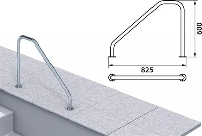 Obrázek produktu pro Oblouk zábradlí Marina | schodišťové zábradlí z nerezové oceli V4A | leštěné