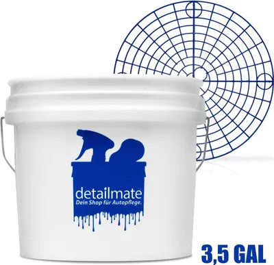 Produktbild von detailmate Auto Wascheimer Set: Wasch Eimer 3,5 GAL (ca.13 Liter) + Grit Guard Eimer Einsatz blau