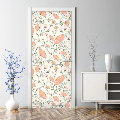 Produktbild von Dekorative Aufkleber selbstklebend Türaufkleber Türposter dekoration Zarte Blumen 85 x 200 cm