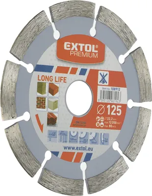 Zdjęcie produktu dla Extol Premium 108912 - Diamentowa tarcza tnąca, segment o długiej żywotności - cięcie na sucho - 125x22.2mm