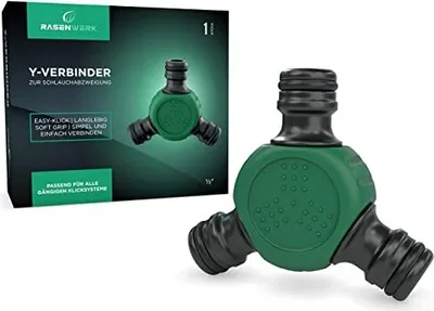 Produktbild von RASENWERK® - Y-Verbinder zur Schlauchabzweigung - Schlauch Verteiler - Zubehör für Gartenschlauch - Universeller Wasserverteiler - 1 Stück