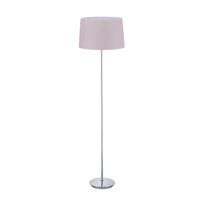 Obrázok produktu pre Stojaca lampa Relaxdays s látkovým tienidlom, pochrómovaná základňa, pätica E27, Ø 40 cm, do obývačky, výška 148,5 cm, staroružová