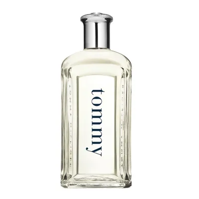 A clear, studio shot of a bottle of Tommy Hilfiger Tommy Boy Eau de Toilette spray.