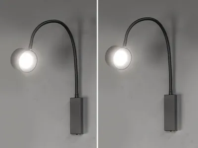 Produktbild von 2er SET USB aufladbare Akku Wandlampen Schwarz - Schwanenhals Leselampen dimmbar