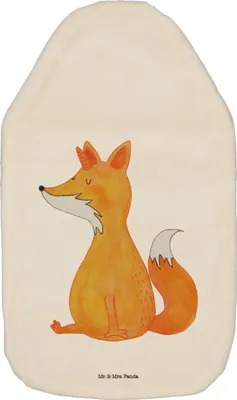 Produktbild von Mr. & Mrs. Panda Wärmflasche Einhorn Fuchs - Weiß - Geschenk, Wärmflaschen, Unicorn, Wärmekissen, mit Bezug, Fuchshörnchen, Einhörner, Bettflasche, Füchse, Unicorns
