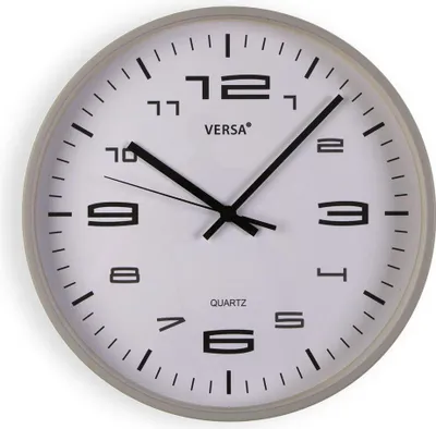 Immagine prodotto di Orologio da parete in plastica grigio Versa 30 x 30 x 4 cm