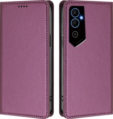 Obrázek produktu pro Kožené pouzdro pro Tecno Pova Neo 2, magnetické flipové pouzdro zPolyuretankůže se stojánkem Fialová