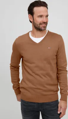 Produktbild von FQ1924 FQFynjard Herren Strickpullover Feinstrick Pullover aus 100% Baumwolle