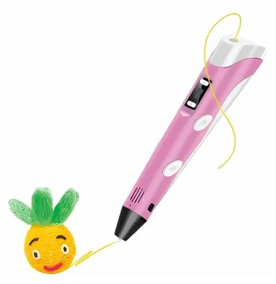 Produktbild von 3D-Stift Mini-Druckerstift für Kinder PINK + 109 m Nachfüllpatronen in 20 Farben!