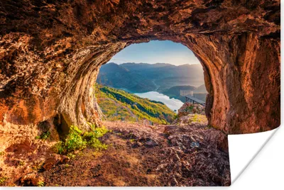 Produktbild von MuchoWow® Poster Höhle - Berg - Landschaft - Natur 120x80 cm - Bilder