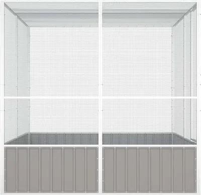 Obrázok produktu pre vidaXL Vtáčia klietka šedá 213,5x217,5x211,5 cm Pozinkovaná oceľ