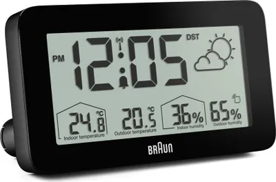 Produktbild von Braun BC13BP-DCF, Digitaler Wecker, Rechteck, Schwarz, Drinnen, 12/24 h, F, °C
