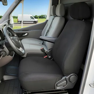 Produktbild von WALSER Transporter Sitzbezüge Auto für Fiat Doblo (263), 1 Einzelsitz Fahrer (Aussparung Armlehne rechts), Auto Sitzbezüge aus Stoff Sitzschoner Auto, Auto Sitzauflagen Set für Van
