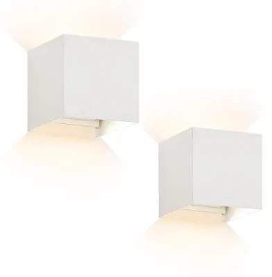 Image de ZMH 2 pièces LED Applique murale extérieure 5W blanc Lampe murale blanc chaud Up Down Lampe extérieure IP65 étanche Lampe extérieure Cage d'escalier Mur de maison Lampe extérieure Couloir