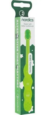 Immagine prodotto di eco spazzolino baby 0-2 4080 setole verde Nordics 1 pz