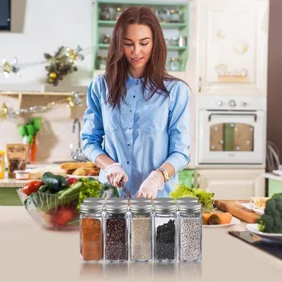 Produktbild von Famanu Kräuterbehälter - 24-teiliges Set für Gewürze und Kräuter - Küchenorganizer