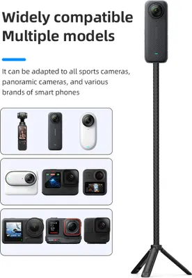 Produktbild von Flexible Drehhalterung fuer Kamera, biegsamer Telefonstaender, Sportkamerahalterung, flexibler Armstaender mit 1/4 Zoll Schraube und Gewinde, 50 cm lang, Ersatz fuer GoPro 12, DJI Action 4, Insta360 X4/X3/Ace Pro