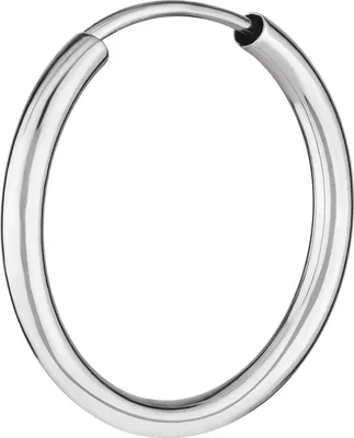 Produktbild von Einzel 585 Weißgold Creole Ohrring Ohrschmuck 1,9mm Rund Goldohrring 20mm 9044