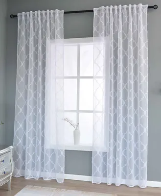 Produktbild von 2 er Set Gardine  HxB 245x145 cm Natur Lacework »VALENCIA« Multiband Aufhängung Scherli Transparent Leinen-Optik, 2023400-408S-2