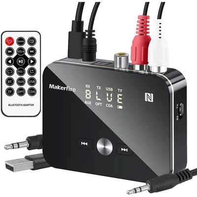 Produktbild von Bluetooth Transmitter Receiver FM Transmitter, 3-in-1 5.0 Audio Bluetooth Adapter Stereoanlage Bluetooth Sender Empfänger Klinke 3,5mm AUX RCA