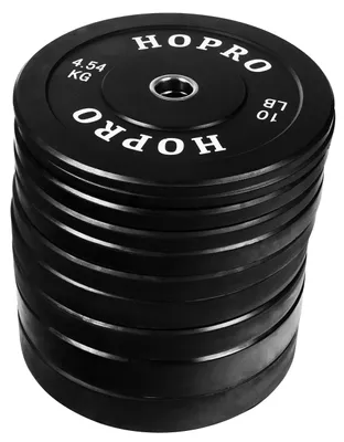 Produktbild von Olympisches Gewichtsscheibenset, 118 kg - Schwarze Gummistoßdämpfer-Gewichtsscheiben - Hantelscheiben