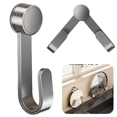 Produktbild von 2PCS wandmontierter Topfdeckelhalter,Drehbarer Deckelhalter ,passend für Schranktüren,für Töpfe mit18–28cmDurchmesser,praktisches Küchen-Organizer-Set