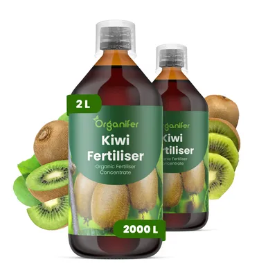 Obrázek produktu pro Kiwi Tekuté Hnojivo 2x1 L – 2-1-8 NPK – Pro Kiwi – Podporuje Stabilnú Tvorbu Výhonkov & Silnú Štruktúru – Organifer