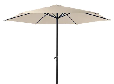 Produktbild von Sonnenschirm THOMAS Ø 300cm 6 Streben Creme Polyester | Gartenschirm Balkonschirm UV-Schutz