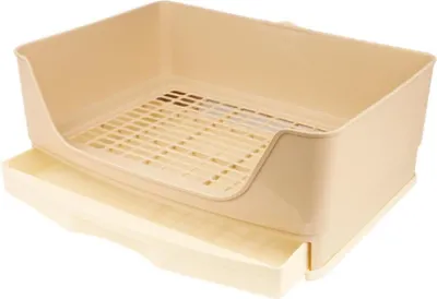 Produktbild von Kleintier-Toilette Mit Ausziehbarer Schublade, Große Katzenklo-Schale, Eck-Design Für Meerschweinchen Und Kaninchen