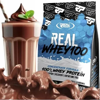 Produktbild von Real Pharm Molkenproteinkonzentrat WPC protein 2000g Eiweißpulver geschmack: CHOCOLATE