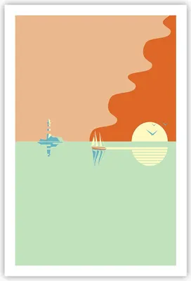 Produktbild von Poster - Poster ohne Rahmen - Sonne Segelschiff Laterne - 61x91,5 cm - Wand Bild - Wanddeko - Wandbilder - Kunstposter - Wandposter - Bilder - Kunstdruck - Wanddekoration - Wandbild - P2XPA61x91-4888