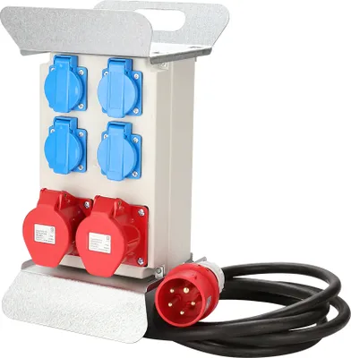 Produktbild von Peviasot Stromverteiler Baustromverteiler Verteiler CEE Kraftstrom Steckdose für Baustelle 16A 2x400V 4x230V Schuko