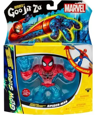Zdjęcie produktu dla Spiderman Glow Surge 11 cm - HEROES OF GOO JIT ZU - MARVEL - Figurka, która świeci i może być rozciągana