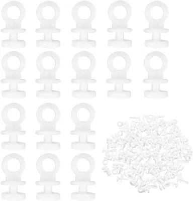 Imagen del producto de Deslizadores para cortinas, de plástico, 100 unidades, color blanco, para rieles de cortina