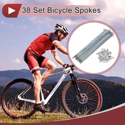 Produktbild von 38 Set 12G Fahrradspeichen 194mm Fahrradfelgenspeichen Kohlenstoffstahl Verzinkt Silberton