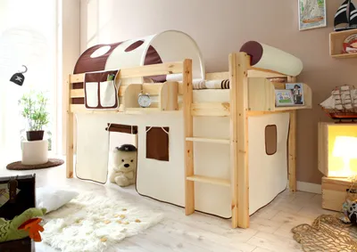 Produktbild von Hochbett "Malte" Kiefer Natur Classic (Beige-Braun)