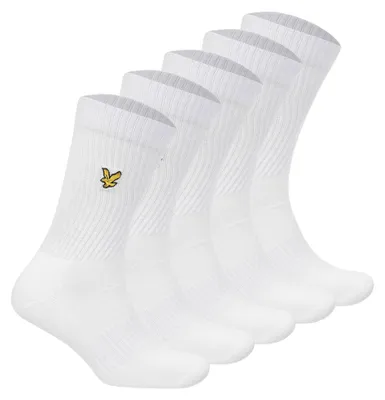 Produktbild von LYLE&SCOTT Herren Tennissocken, 5er Pack - Camdyn Core Socks, Baumwollmischung, einfarbig Weiß 40-46