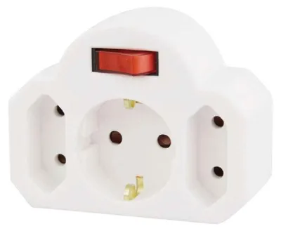 Zdjęcie produktu dla Adapter 3-Gniazdowy Z Kluczem Emos P00282