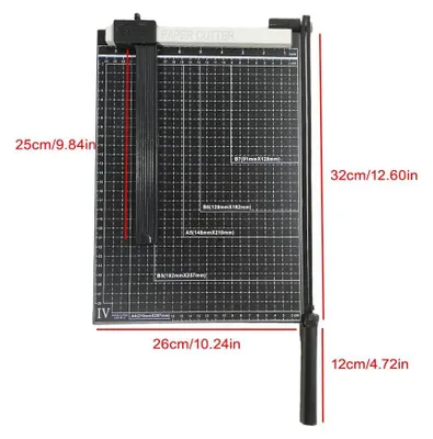 Produktbild von A4 Papierschneider - Hebelschneider - Guillotine Schneidemaschine - Fototrimmer für Fotos und Etiketten - schwarz